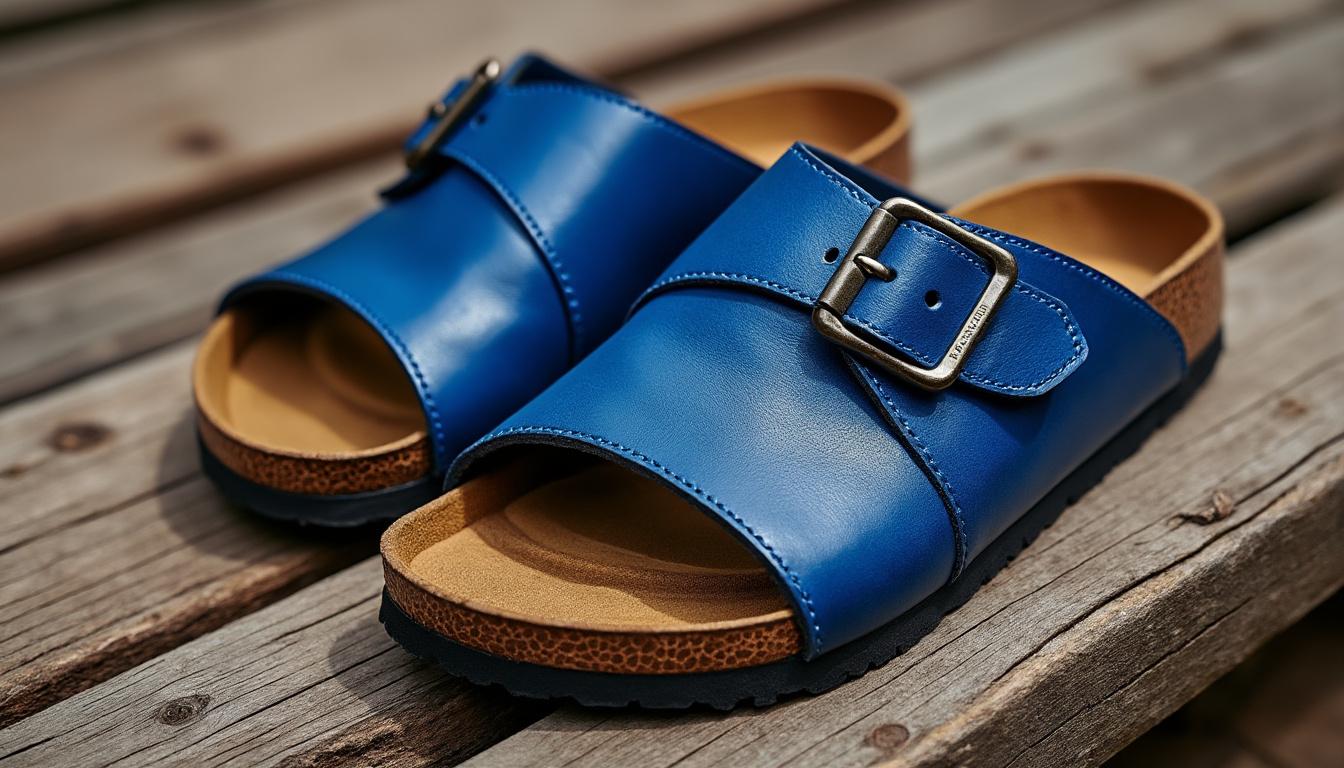découvrez les nouvelles chaussures birkenstock gizeh en bleu, l'accessoire incontournable pour cet été. alliant confort et style, ces sandales vous accompagneront partout avec élégance.